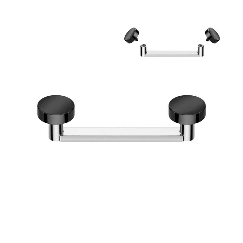 Implant Grade Titanium Internally Threaded Flat Surface Barbell With 2mm Rise and Titanium Flat Round Tops